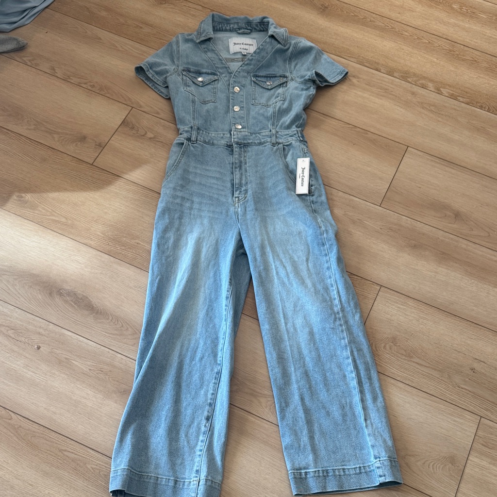 Juicy Couture Denim Wide Leg Jumpsuit. Nwt Sz Xs